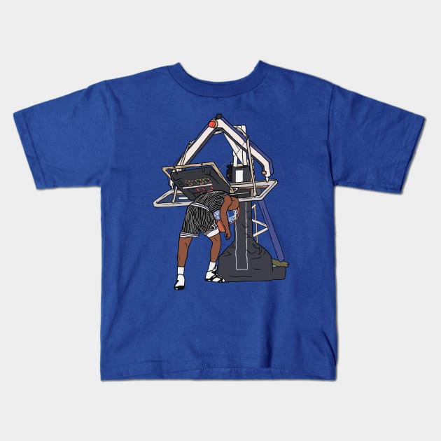 Shaquille O'Neal Broken Backboard Kids T-Shirt by rattraptees